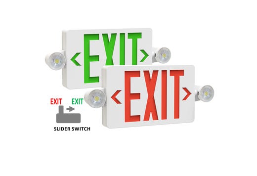 Emergence LED Exit Emergency Light Combo White Thermoplastic lighting product image