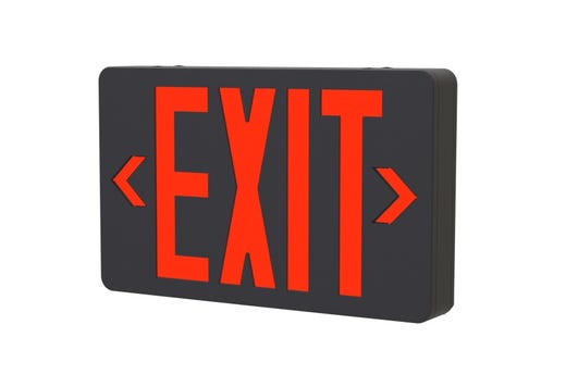 Emergence LED Exit Sign Black Thermoplastic Field Selectable Red/Green Legend Single/Double Face Battery Backup T20