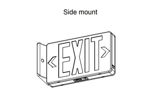 Emergence LED Exit Sign Black Thermoplastic Field Selectable Red/Green Legend Single/Double Face with Remote Capacity Battery Backup T20