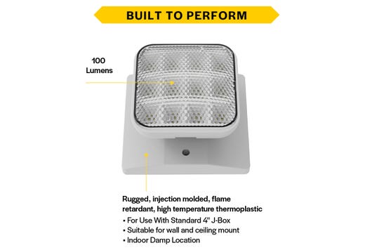 Emergence LED Single Remote Head Square Indoor White, 1.2W, 3.6-15VDC Input