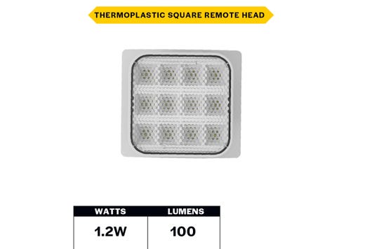 Emergence LED Single Remote Head Square Indoor White, 1.2W LED product