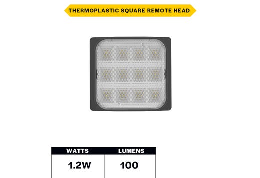 Emergence LED Single Remote Head Square Indoor Black, 1.2W