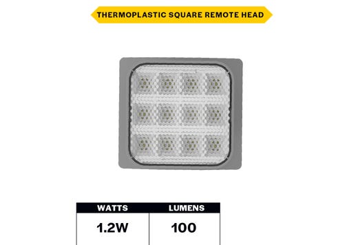 Emergence LED Single Remote Head Square Indoor Gray, 1.2W lighting product image
