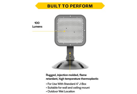 Emergence LED Single Remote Head Square Outdoor Gray, 1.2W, 3.6-15VDC Input