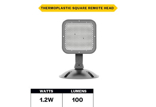 Emergence LED Single Remote Head Square Outdoor Gray, 1.2W