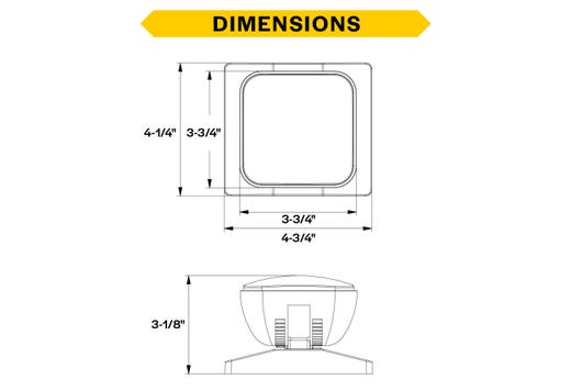 Emergence LED Single Remote Head Square Indoor White, 1.2W, 3.6-15VDC Input