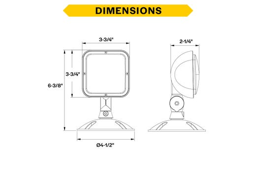 Emergence LED Single Remote Head Square Outdoor Black, 1.2W, 3.6-15VDC Input