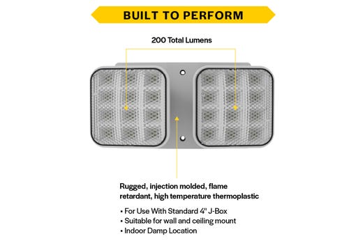 Emergence LED Double Remote Head Square Indoor White, 2.4W, 3.6-15VDC Input