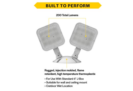 Emergence LED Double Remote Head Square Outdoor White, 2.4W, 3.6-15VDC Input