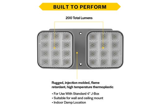 Emergence LED Double Remote Head Square Indoor Gray, 2.4W, 3.6-15VDC Input