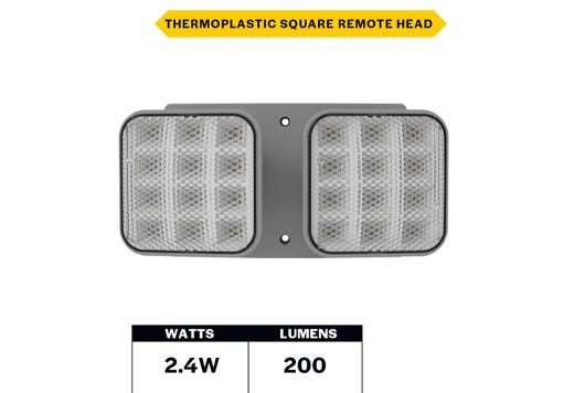 Emergence LED Double Remote Head Square Indoor Gray, 2.4W