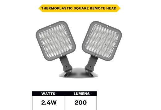 Emergence LED Double Remote Head Square Outdoor Gray, 2.4W