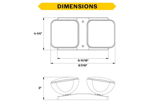 Emergence LED Double Remote Head Square Indoor White, 2.4W, 3.6-15VDC Input