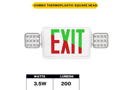 Emergence Series Combo (Exit/EM) White Thermoplastic with