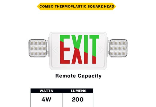 Emergence Series Combo (Exit/EM) White Thermoplastic with lighting product image