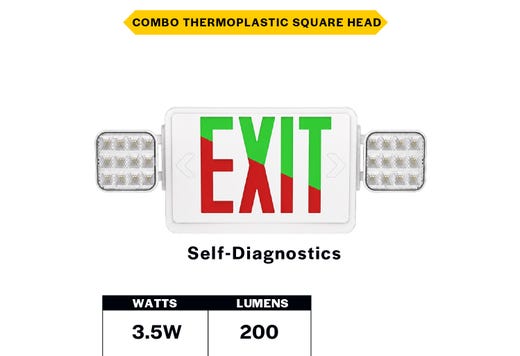 Emergence Series Combo (Exit/EM) White Thermoplastic with Adj product image