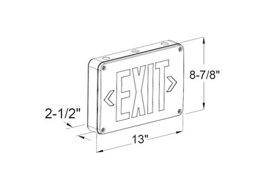 Emergence LED Wet Cold Location Exit Sign Green Legend Universal Single/Double Face White Housing 90min Life Safety Light Self-Diagnostics