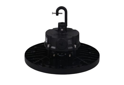 Essential Round Highbay (Gen-2) Controls Ready 3.5mm Jack Lumen Select 9,900-12,500-15,000 (60W-80W-100W), Color Select 4000K or 5000K, 120-277VAC, 0-10V Dimming, Black