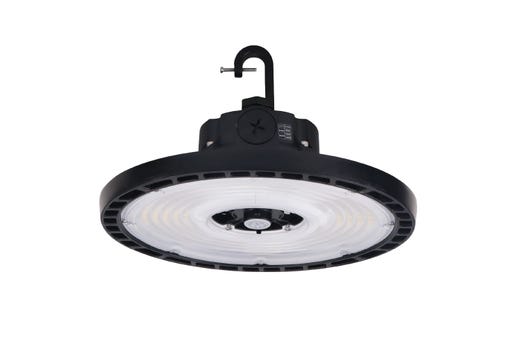 Essential Round Highbay (Gen-2) Controls Ready 3.5mm Jack Lumen Select 13,800-18,000-21,600 (90W-120W-150W), Color Select 4000K or 5000K, 120-277VAC, 0-10V Dimming, Black