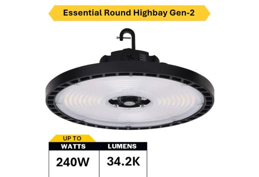 Essential Round Highbay (Gen-2) Controls Ready Lumen Select