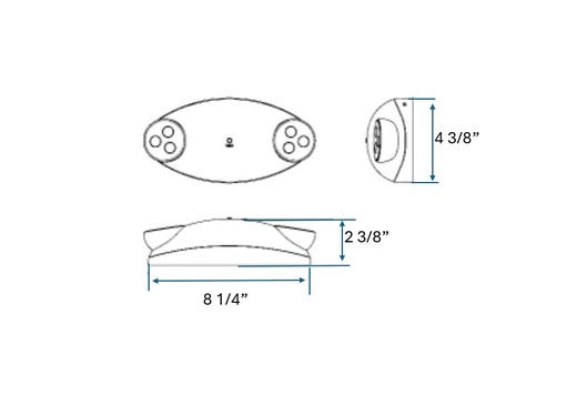 Evade Emergency LED Light Unit Black Thermoplastic 2 Round Heads with Remote Capacity Battery Backup T20