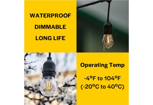 LED Filament Sign S14 Red Bulb Medium (E26) Base 5W 200 Lumens Red Dimmable Gen-4