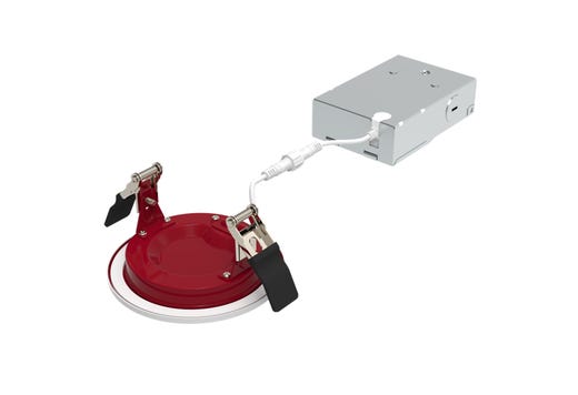 LED Fire Rated 4in Slim Downlight Color Selectable 11W 900 Lumen Textured Baffle Trim 120V Triac Dimmable T24