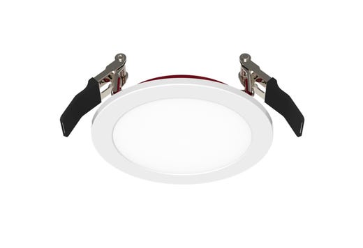 LED Fire Rated 4in Slim Downlight Color Selectable 11W 900 Lumen Flat Smooth Trim 120V Triac Dimmable T24