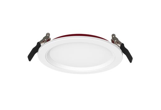LED Fire Rated 6in Slim Downlight Color Selectable 15W 1250 Lumen Textured Baffle Trim 120V Triac Dimmable T24