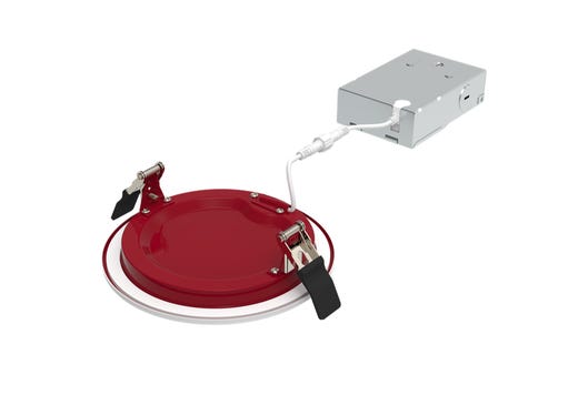 LED Fire Rated 6in Slim Downlight Color Selectable 15W 1250 Lumen Flat Smooth Trim 120V Triac Dimmable T24