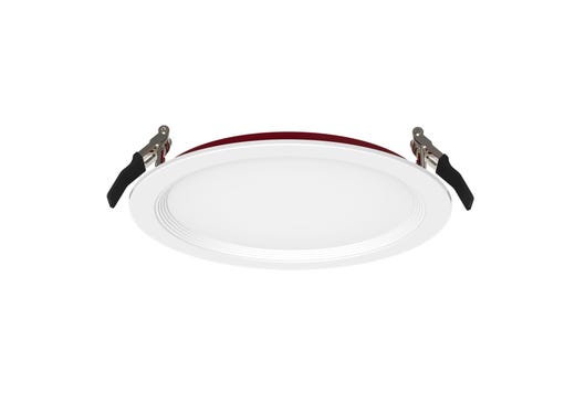 LED Fire Rated 8in Slim Downlight Color Selectable 19W 1600 Lumen Textured Baffle Trim 120V Triac Dimmable T24