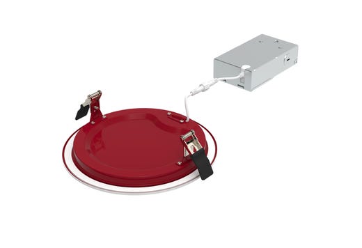LED Fire Rated 8in Slim Downlight Color Selectable 19W 1600 Lumen Textured Baffle Trim 120V Triac Dimmable T24