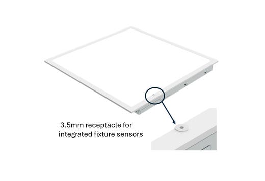 LED 2X2 Flat Panel Controls Ready 3.5mm Receptacle Lumen & Color Selectable (2500-4375Lum 3500K 4000K 5000K) UNV 120-277V 0-10V Dimmable