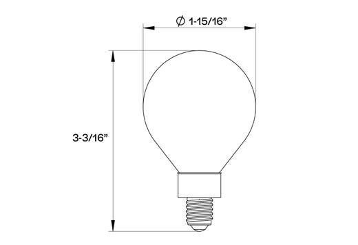 LED Filament G16.5 E12 Clear - 3.8W