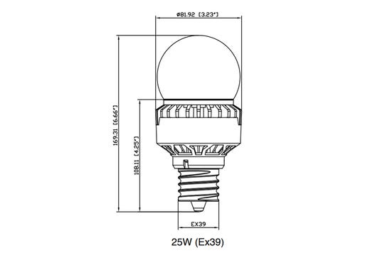 HID A-Shape Omni Retrofit Lamp - 25W - Mogul (EX39) Base