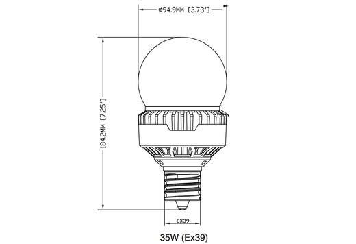 HID A-Shape Omni Retrofit Lamp - 35W - Mogul (EX39) Base