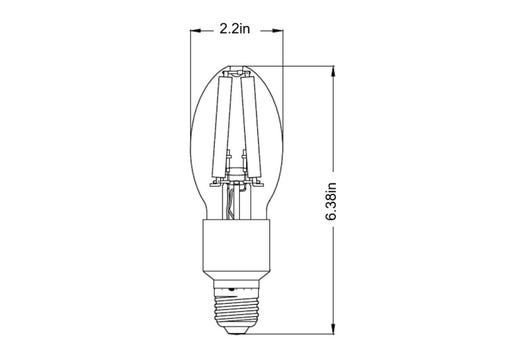LED HID Filament ED17 Bulb Retrofit - 15W