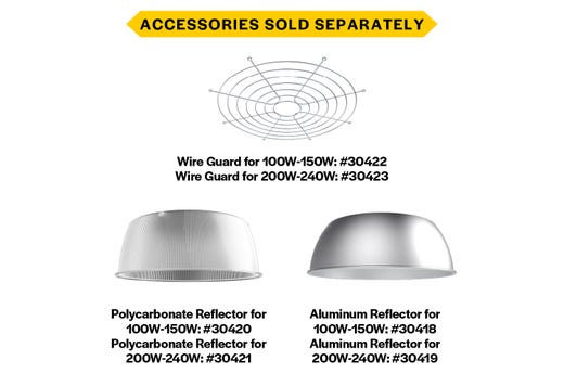 HoverBay Round Highbay, Lumen Selectable (16,000-19,200-24,000lm/100W-150W), CCT Selectable (3500K- 4000K-5000K), Beam Angle Selectable, Controls Ready Bluetooth 3.5mm Jack, Universal Voltage 120-277VAC, Black Housing Gen-2