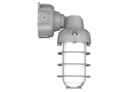 Vaportight Adjustable Arm Jelly Jar E26 Lamp Ready (max 60W) 120-277VAC Gray Die-Cast Body Silicone Gasketing