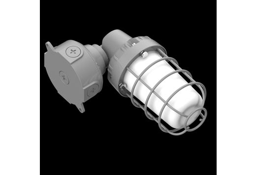 Vaportight Adjustable Arm Jelly Jar 10W or 20W 4000K or 5000K Field Selectable Watts & Color Temp 120-277VAC Gray Die-Cast Body Silicone Gasketing Dimmable