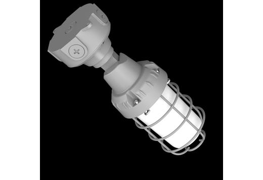 Vaportight Adjustable Arm Jelly Jar E26 Lamp Ready (max 60W) 120-277VAC Gray Die-Cast Body Silicone Gasketing