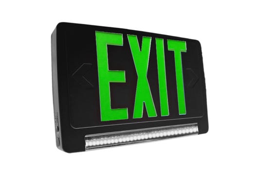 LightBar Exit & Emergency Combo, Green Legend, Black Housing lighting product image
