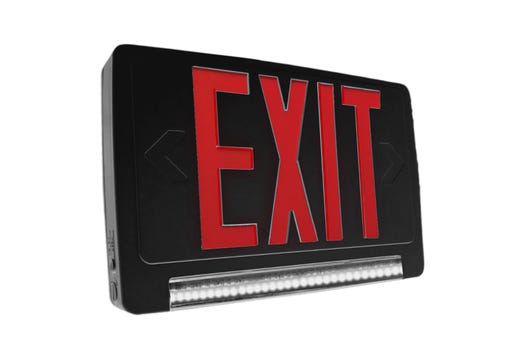 LightBar Exit & Emergency Combo, Red Legend, Black Housing - Black Thermoplastic with Red Legend