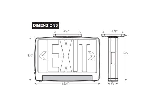 LightBar Exit & Emergency Combo, Green Legend, White Housing, Self-Test & Diagnostics, Remote Capacity, Single/Double Face