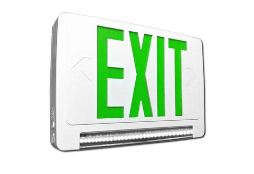 LightBar Exit & Emergency Combo, Green Legend, White Housing product image