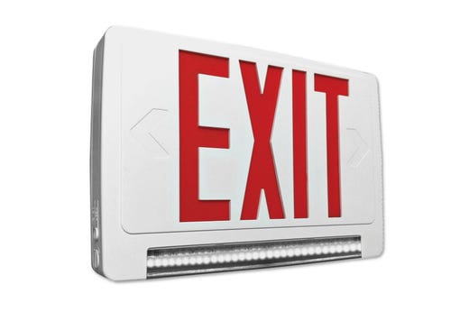 LightBar Exit & Emergency Combo, Red Legend, White Housing LED product
