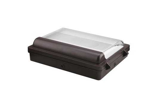Low Profile Wall Pack Size 3 Lumen Selectable (13,000-19,000 lumens, 100W-120W-140W) Color Selectable 3000K-4000K-5000K Photocell-Enable/Disable 120-277VAC Bronze