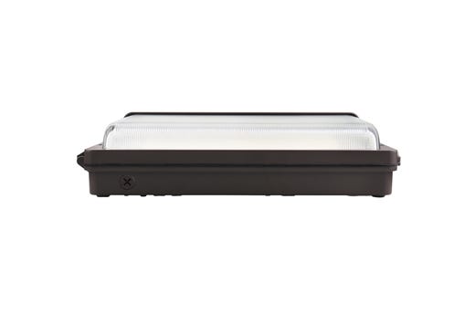 Low Profile Wall Pack Size 3 Lumen Selectable (13,000-19,000 lumens, 100W-120W-140W) Color Selectable 3000K-4000K-5000K Photocell-Enable/Disable 120-277VAC Bronze