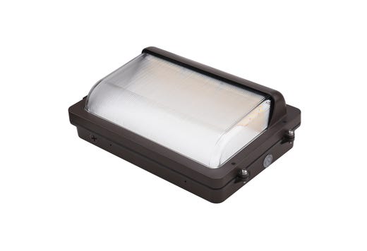 Low Profile Wall Pack Size 2 Lumen Selectable (3,900-7,800 lumens 30W-40W-50W-60W) Color Selectable 3000K-4000K-5000K Photocell-Enable/Disable 120-277VAC Bronze