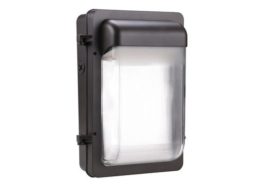 Low Profile Wall Pack Size 1 Lumen Selectable (1,940-3,250 lumens 15W-20W-25W) Color Selectable 3000K-4000K-5000K Photocell-Enable/Disable 120-277VAC Bronze